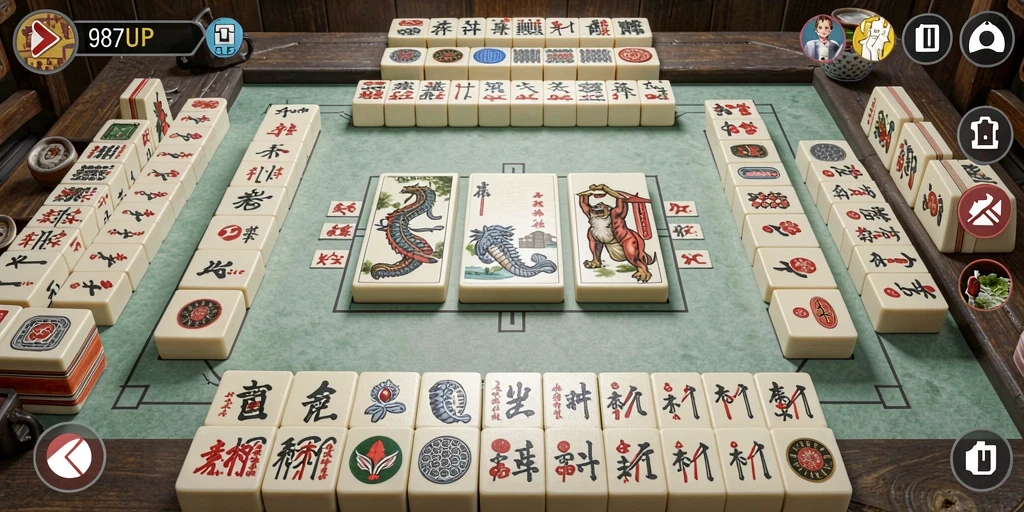 Tampilan gameplay Mahjong yang menarik di 987UP.