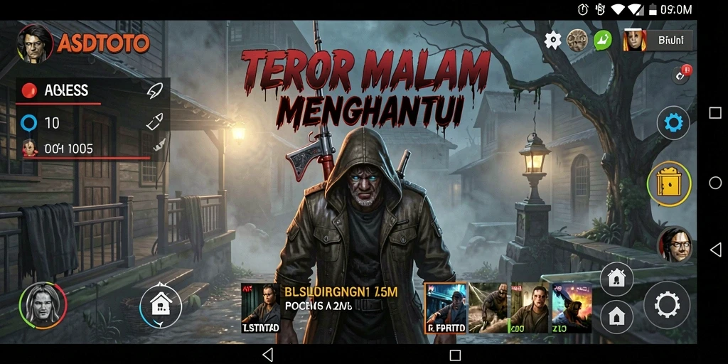 Tampilan gameplay ASDTOTO dengan elemen horor yang menakutkan.