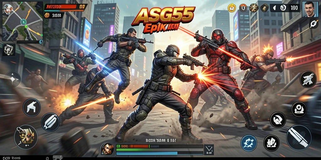 Tampilan aksi menegangkan dalam gameplay ASG55