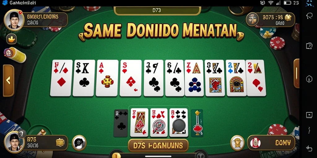 Screenshot D73 menampilkan pertandingan seru dari permainan Domino.