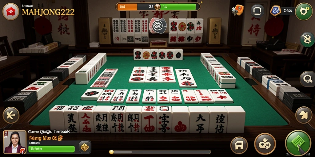 Tampilan gameplay seru dari MAHJONG222 yang memikat penggemar QiuQiu.