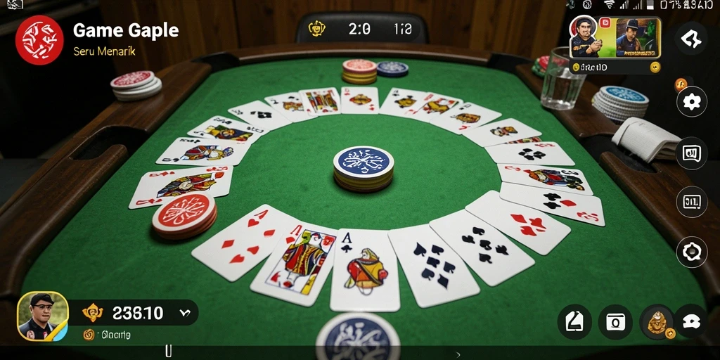 Tampilan gameplay Gaple yang interaktif dan seru.