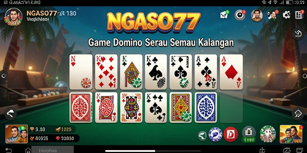 Screenshot gameplay NGASO77 menampilkan keseruan bermain Domino.