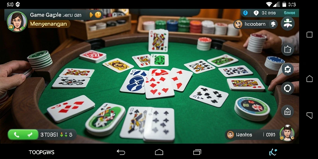 Tangkapan layar main TOOPGWS dengan gameplay gaple yang seru.
