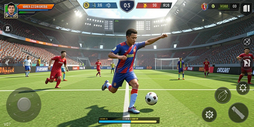Gameplay seru V07 dengan berbagai cabang olahraga.