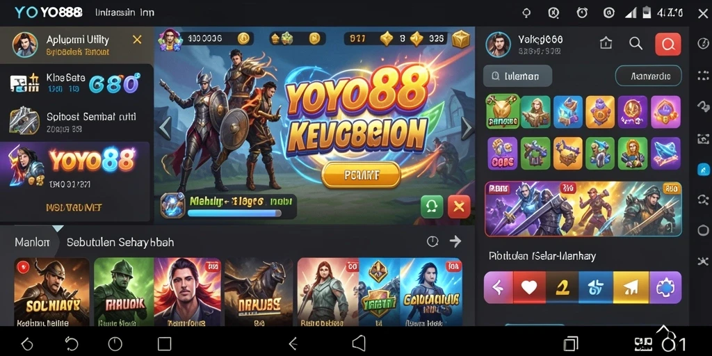 Tampilan antarmuka utama YOYO88 yang sederhana dan intuitif.
